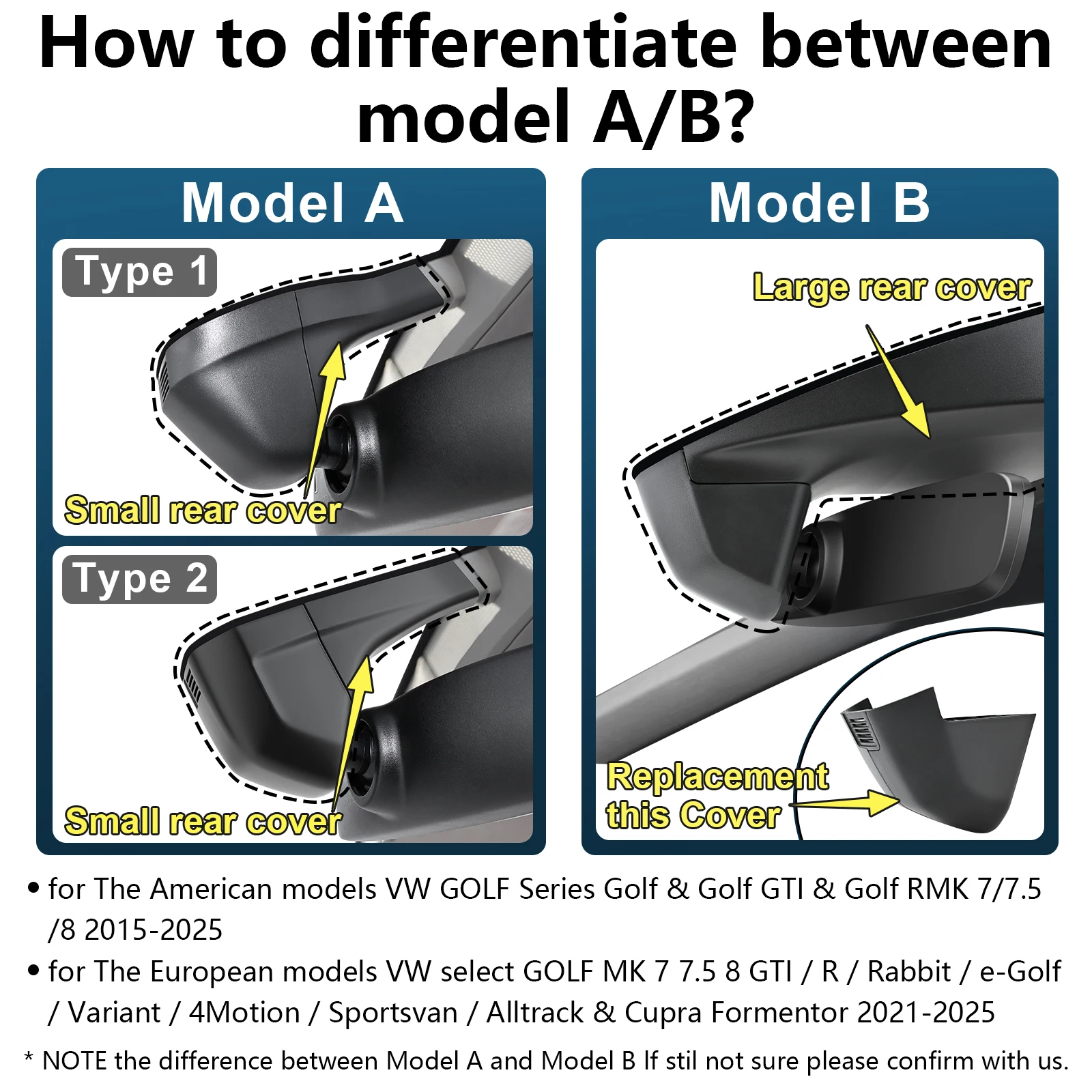 Mangoal 4K Dash Cam For Volkswagen Golf GTI R MK 7/7.5/8 Alltrack 4Motion Cupra 2015-2025 Car Camera With WiFi APP GPS DashCam