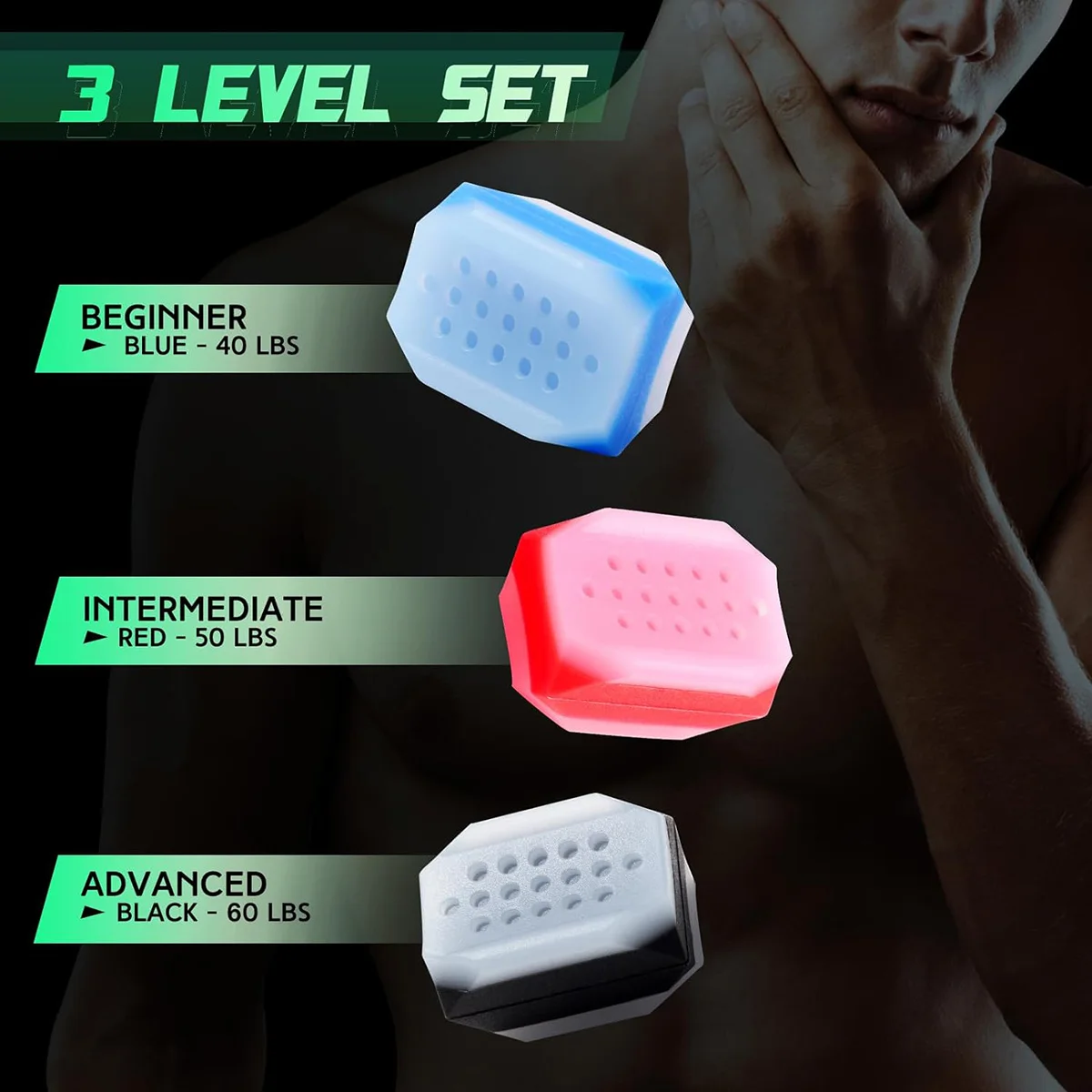 6 Pcs Jaw Exerciser for Men & Women Silicone Tablets Jaw Exerciser Gum BPA Free Jawline Trainer & Jawline Shaper