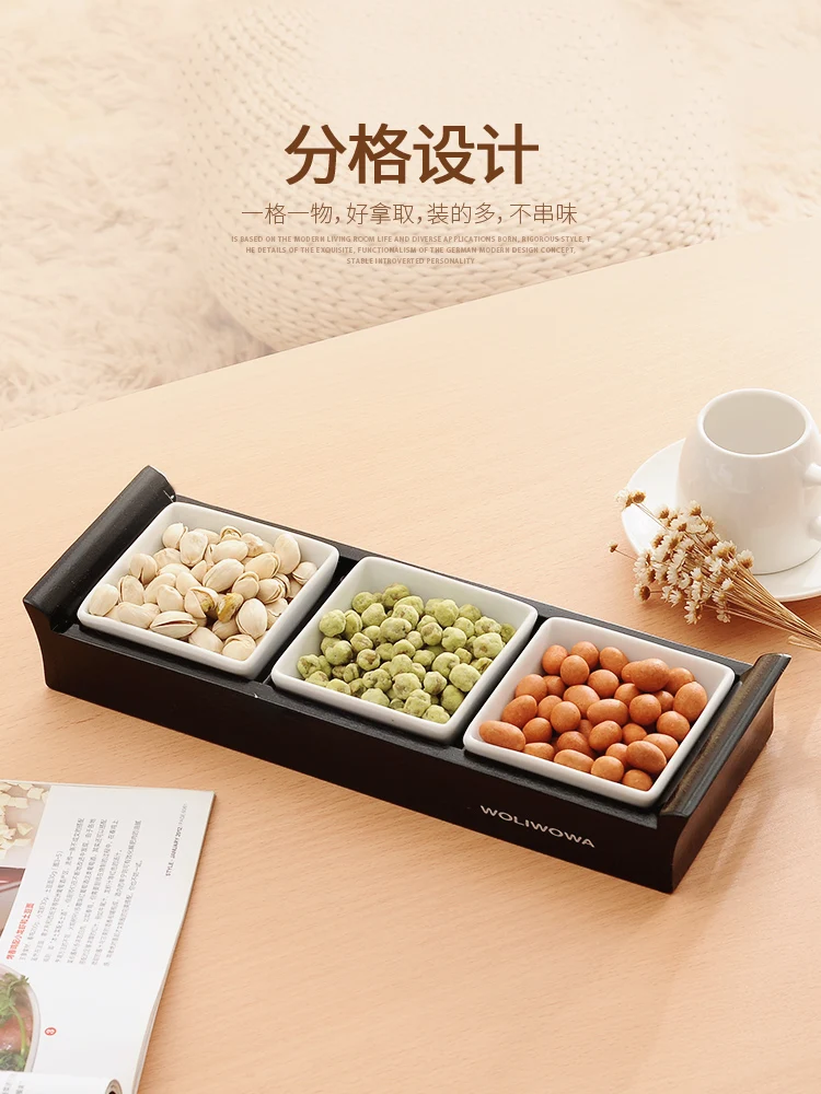 Dried Fruit Tray Fruit Dish Seasoning Dish Hot Pot Condiment Sauce Dish Snack Dish Platter Dish Soy Sauce Vinegar Dish