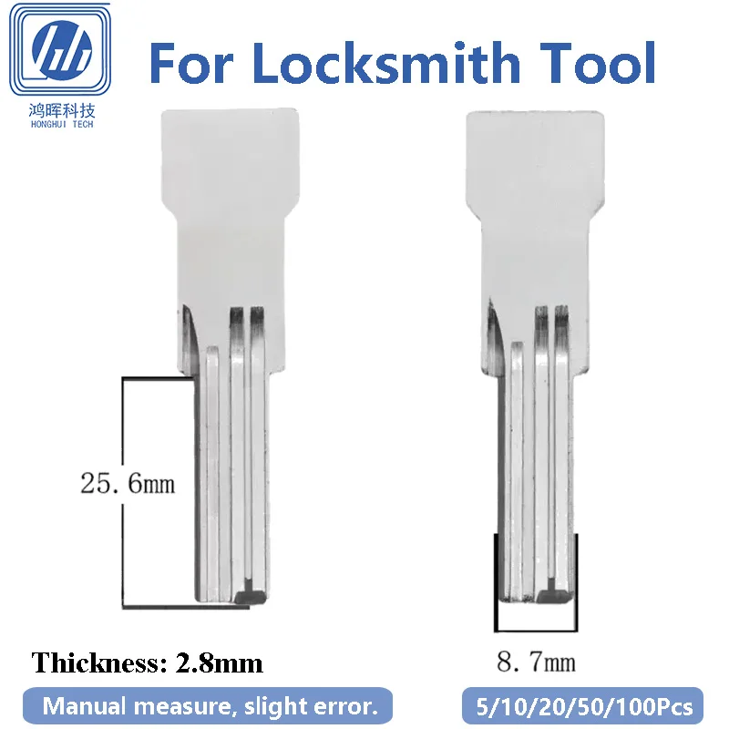 5-100Pcs/Lot 901C Left House Uncut Blank Keys Copper Positive And Negative Grooves Computer Key 25.6x8.7x2.8mm Anti Corrosion
