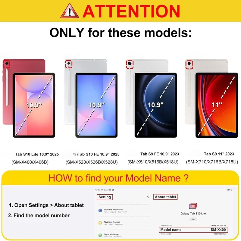 Für Galaxy Tab S9 S10 FE S11 11 Zoll Hülle Dreifach Faltbarer Magnetischer Ständer Stoßfeste Schlanke Schutzhülle – Detail 1