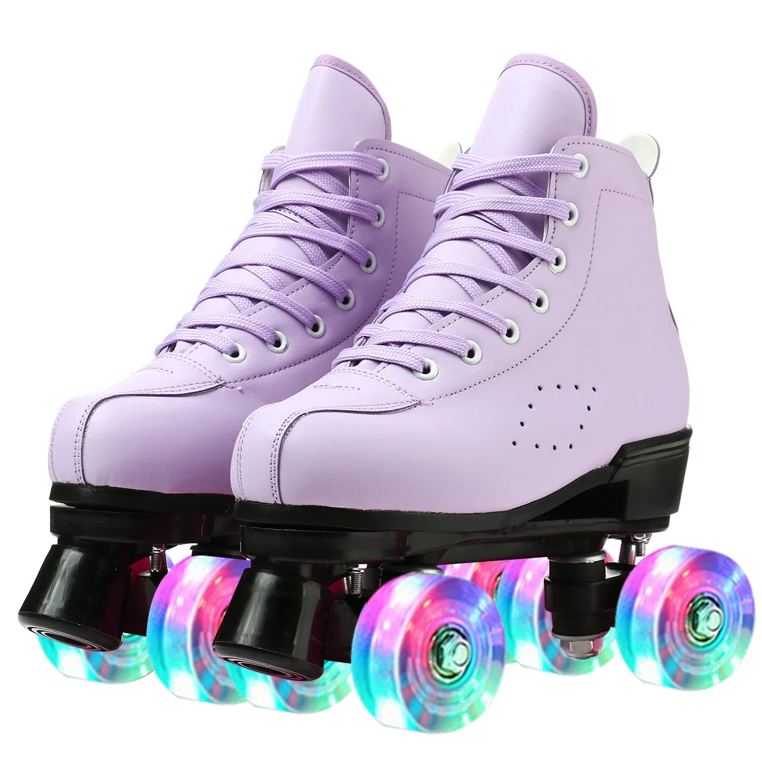 

2024 Adult Beginner Double Row Quad Roller Skates Flashing 4 Wheels Shoes ABEC-7 Bearing Men Women Girls Outdoor Skating Sneaker