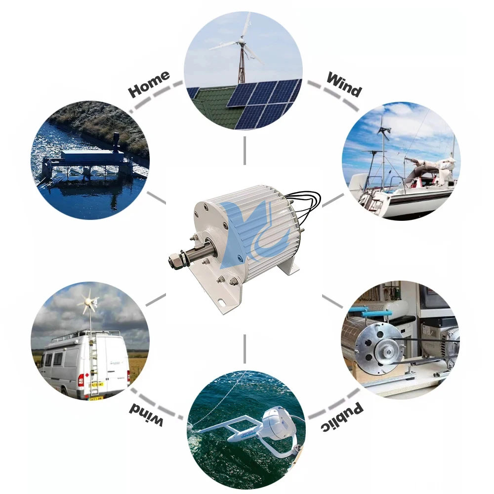 

2025Factory 3KW 5KW 10KW Electric Generator 48V 96V 220V 380V Low RPM Alternator Permanent Magnet Generator Turbine 10KW With Ba