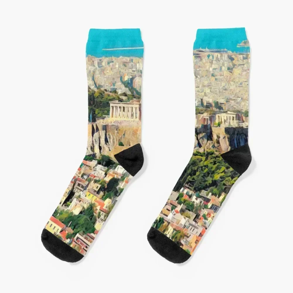 

Athens Greece Socks halloween Men's new year winter thermal Socks Women's Men's