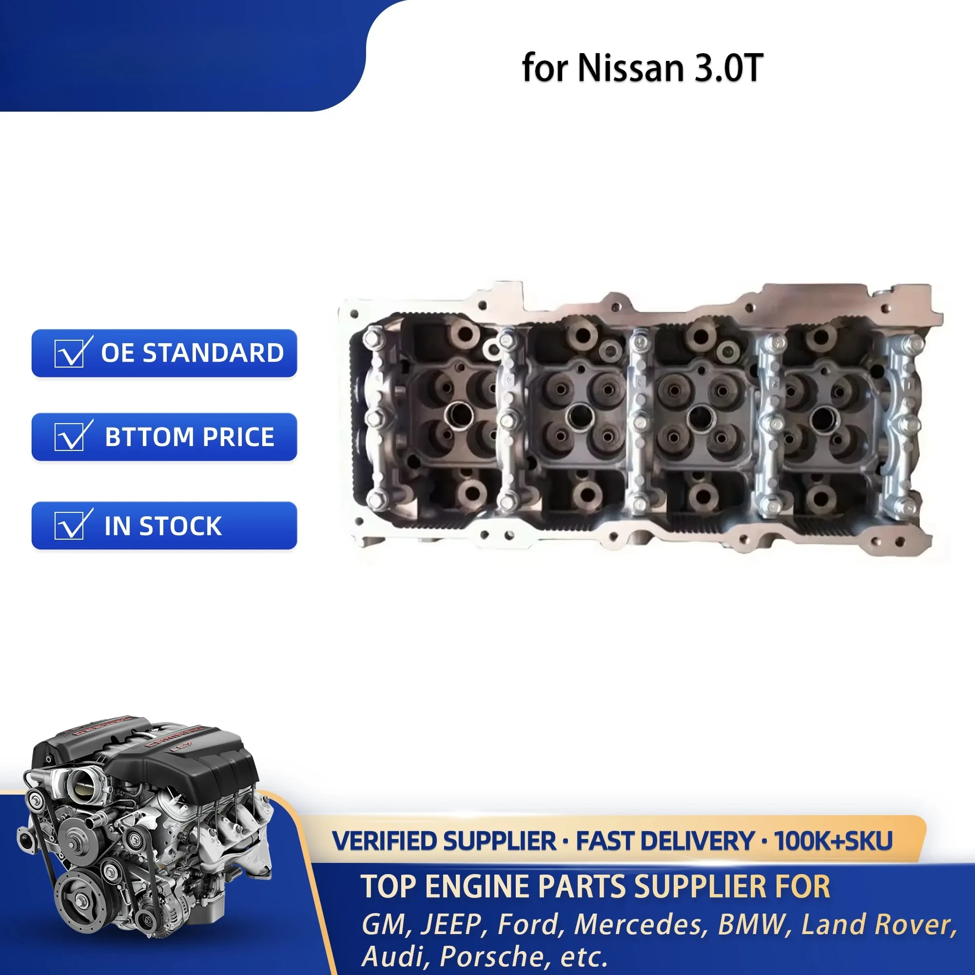 Linkteco Cylinder Head for Nissan Leaf Micra Murano Pathfinder 350Z 370Z Cube ZD30 K5MT 3.0T 908509 11039-MA70A 11039-VZ20A