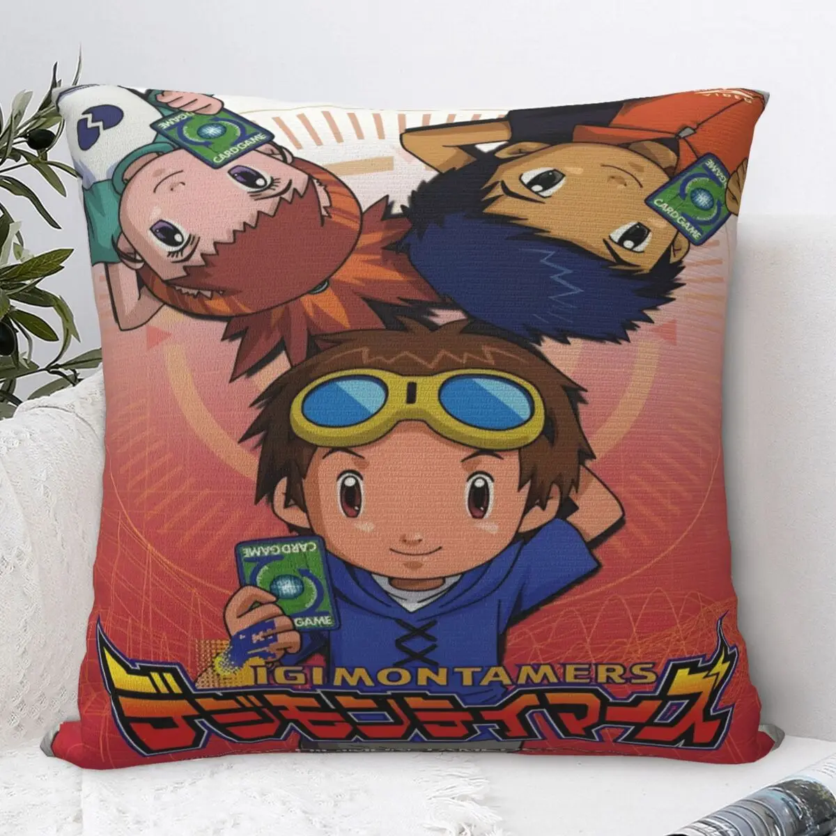 

Digital Monster Digimon Pillowcases Merchandise Printing Cushion Cover Pillow Covers Seat Decor Zippered Multi-Size