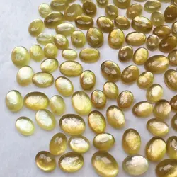 1pc Natural Lepidolite Oval Crystals and Stones Healing Yellow Stone Crystal DIY Gemstones Reiki Home Decor Minerals Quartz