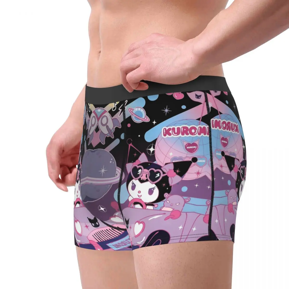 Custom Kuromi Kawaii Boxer Shorts For Homme 3D Print Cartoon Movie Underwear Panties Briefs Soft Underpants