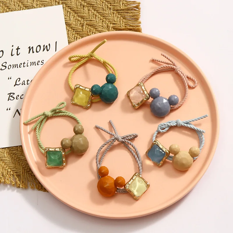 Disney versión coreana de lindo anillo para el cabello de Mickey, diadema para mujer East Gate, pelo simple atado, banda de goma pequeña, cuerda para el cabello