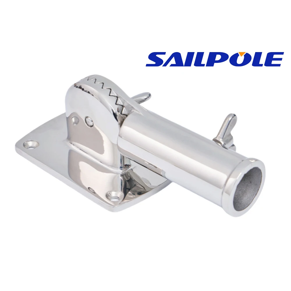 316 Steel Flag Pole 180 Degree Rotatable 25mm Hold Base Bracket Adjustable Flagpole for House Patio Outdoor Yard Farmhouse