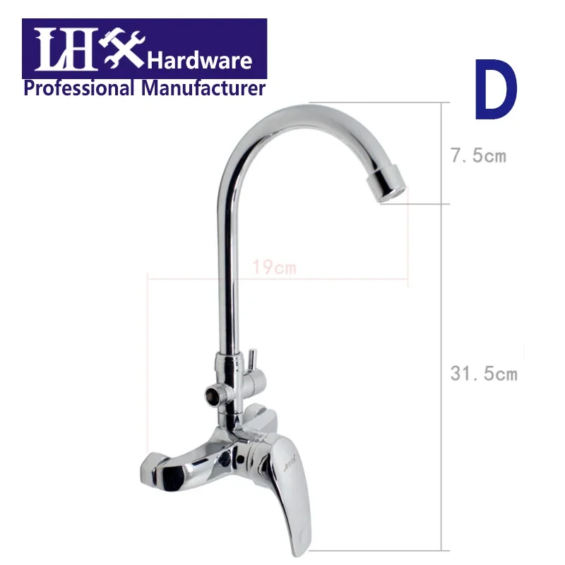 Water Tap for Kitchen Faucet Bathroom Shower Hot and Cold Mixer with Red Blue Coded Home Hardware LHX XY109 DIY C