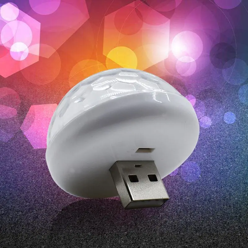 Interieur Autolichten Sound Activated Rgb Kleurrijke Led Sfeer Verlichting 3-Kleur Usb Opladen Mini Auto Dj Stage Light bal