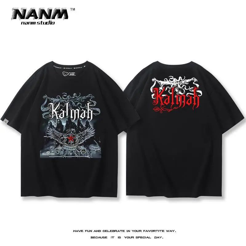 KALMAH ملك المستنقع تي شيرت الرجال والنساء الصيف الفنلندية ميلودي الموت المعادن روك خمر نصف كم القطن الخالص