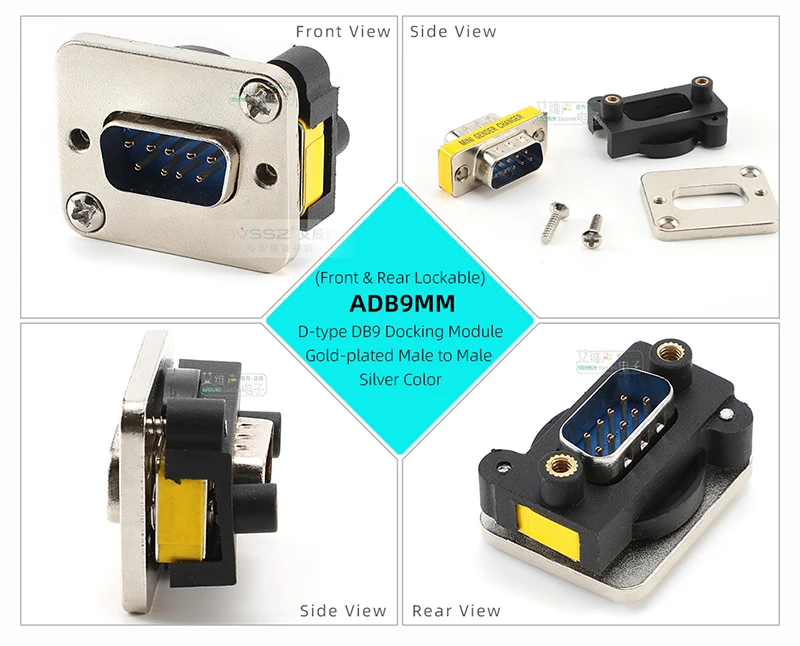 Typ D DB9/15 RS232 Serieller Port Männlich Weiblich Modularer Docking-Buchsenstecker Audio/Video 86 Panelmontage 9/15 Pin VGA-Datenbuchse – Detail 8