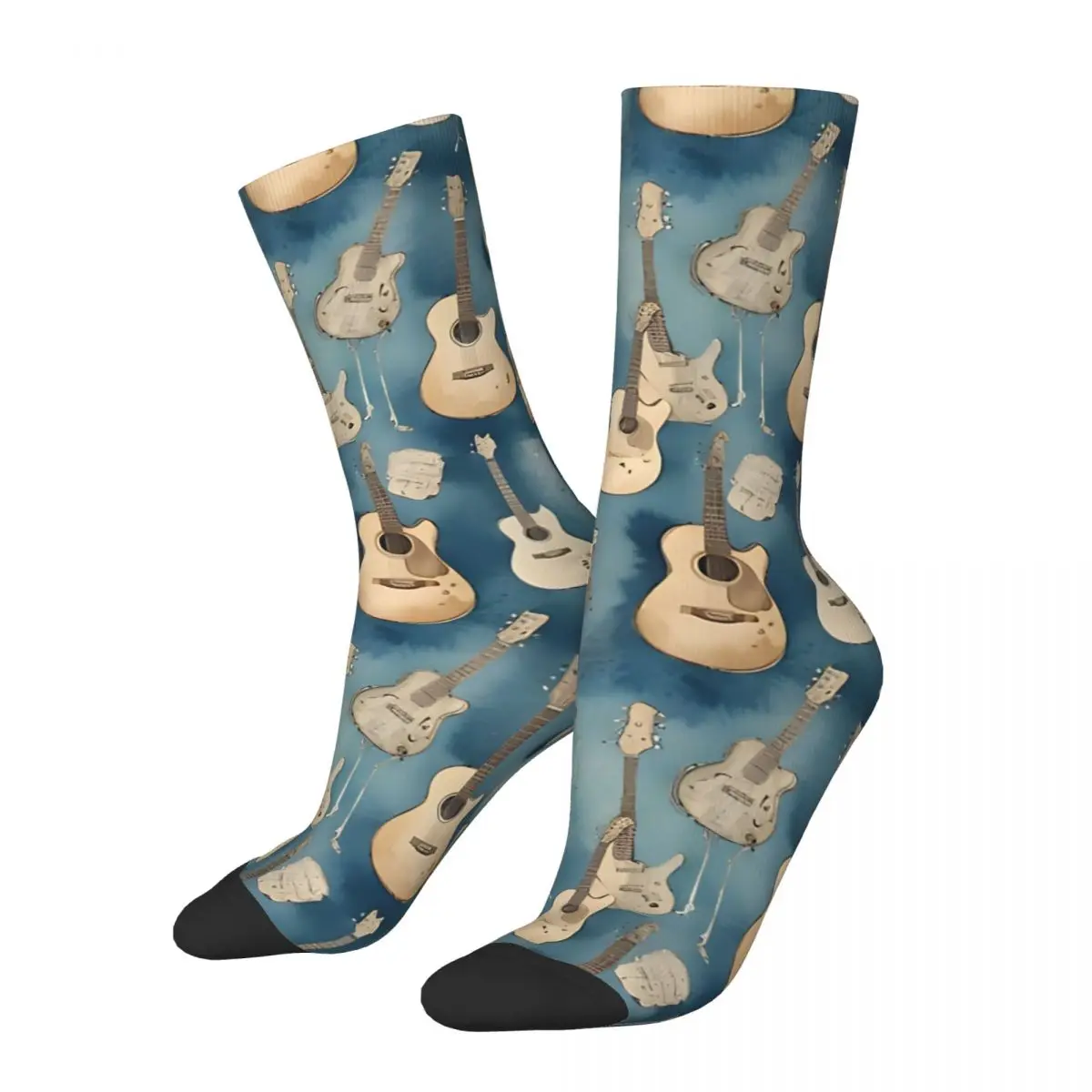 Crazy compression Musical Guitar Style Pattern Sock for Men Harajuku Quality Pattern Crew Sock Novelty