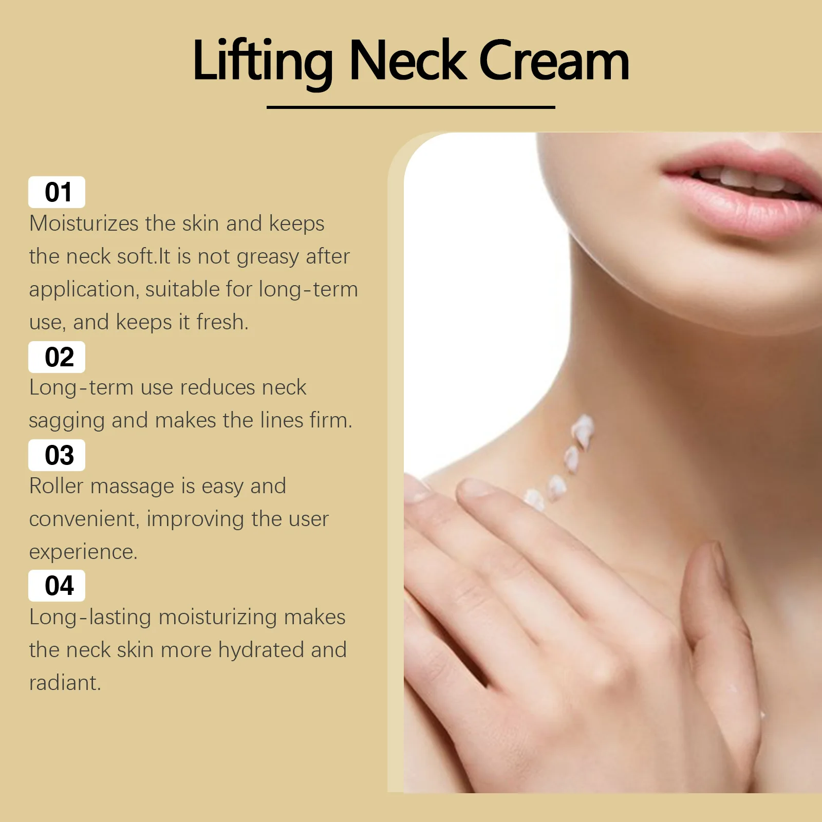 

Eelhoe Neck Firming Roller Cream Deeply Moisturizing Skin Eliminate Fine Lines Brighten Smoothing Improve Lifting Neck Care Balm
