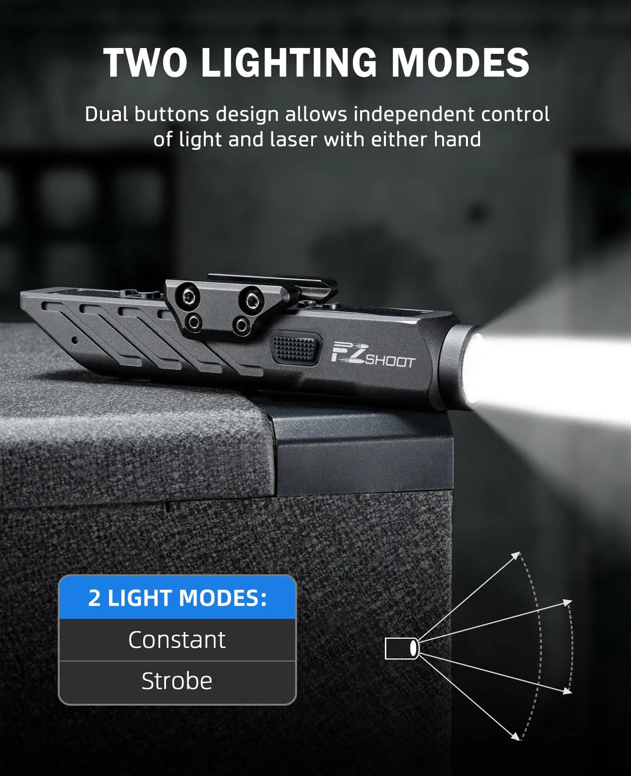 EZshoot 1700 Lumens Flashlight Magnetic Rechargeable with Strobe Mode Compatible with Picatinny And M Rail for Outdoor Sports view 5