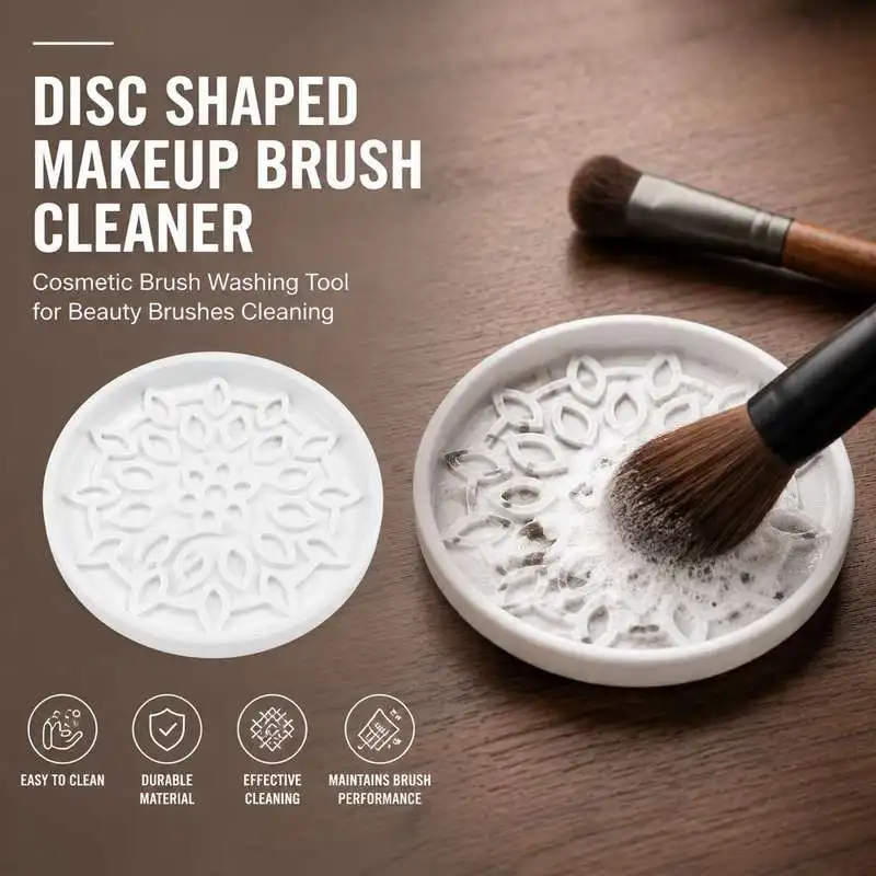 Disc Shaped Makeup Brush Cleaner Cosmetic Brush Washing Tool for Beauty Brushes Cleaning