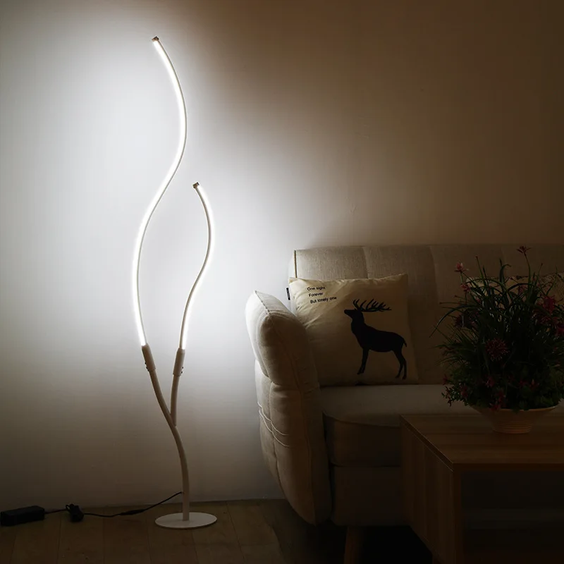 Imagem -06 - Luminária de Chão Moderna com Led em Árvore para Sala de Estar Quarto Iluminação de Cabeceira Preto e Branco Luminária de Canto para Decoração em pé