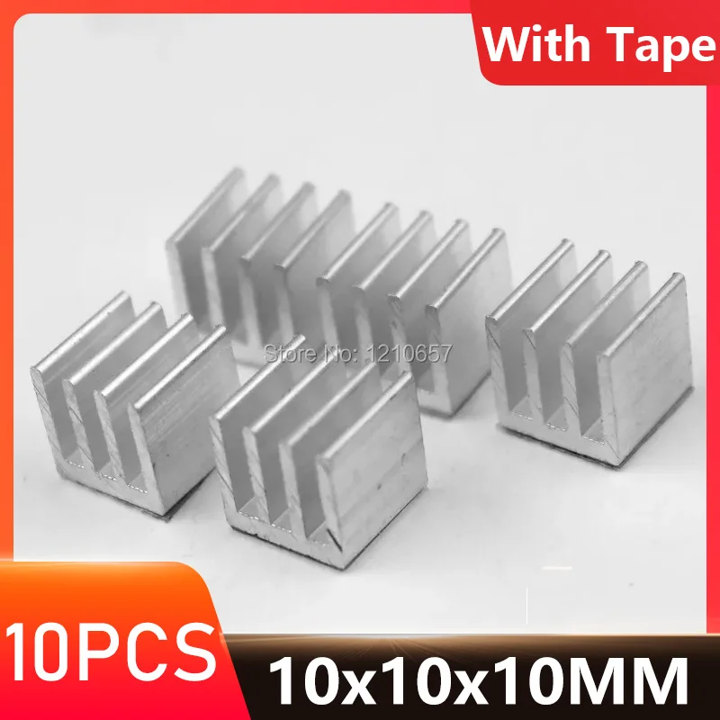 10Pieces lot 10x 10 x 10mm Aluminum Heat sink IC Memory Chip Heatsink Cooling Cooler