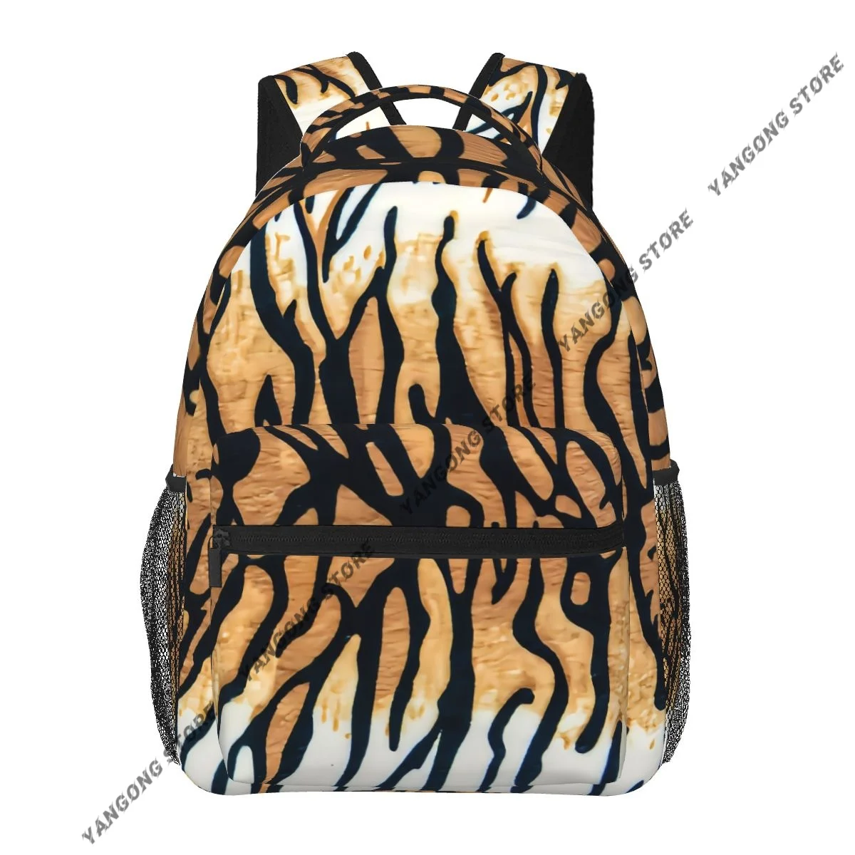 Tiger Striped Background Backpack For Teenagers Boys Children Student School Bags Unisex Laptop backpack Travel Shoulder Bag