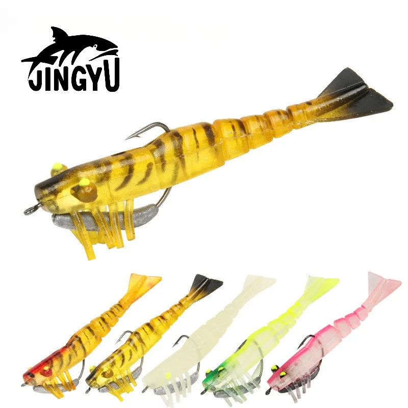 

Jingyu-Crank Wrap Lead Multi-node Shrimp 10cm/12g Simulated Bamboo Shrimp Soft Shrimp Luya Bait Bass Bait 1pcs