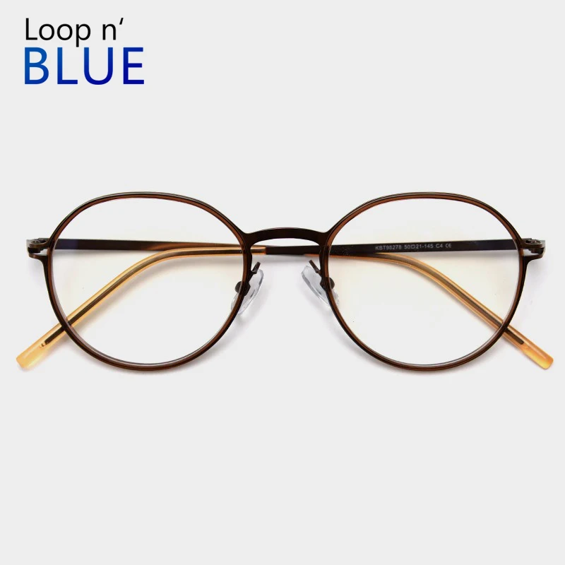 LOOP Fashion New Simple Men's Anti-blue Light Glasses Titanium Women's Myopia Glasses Customized Prescription frame 98278