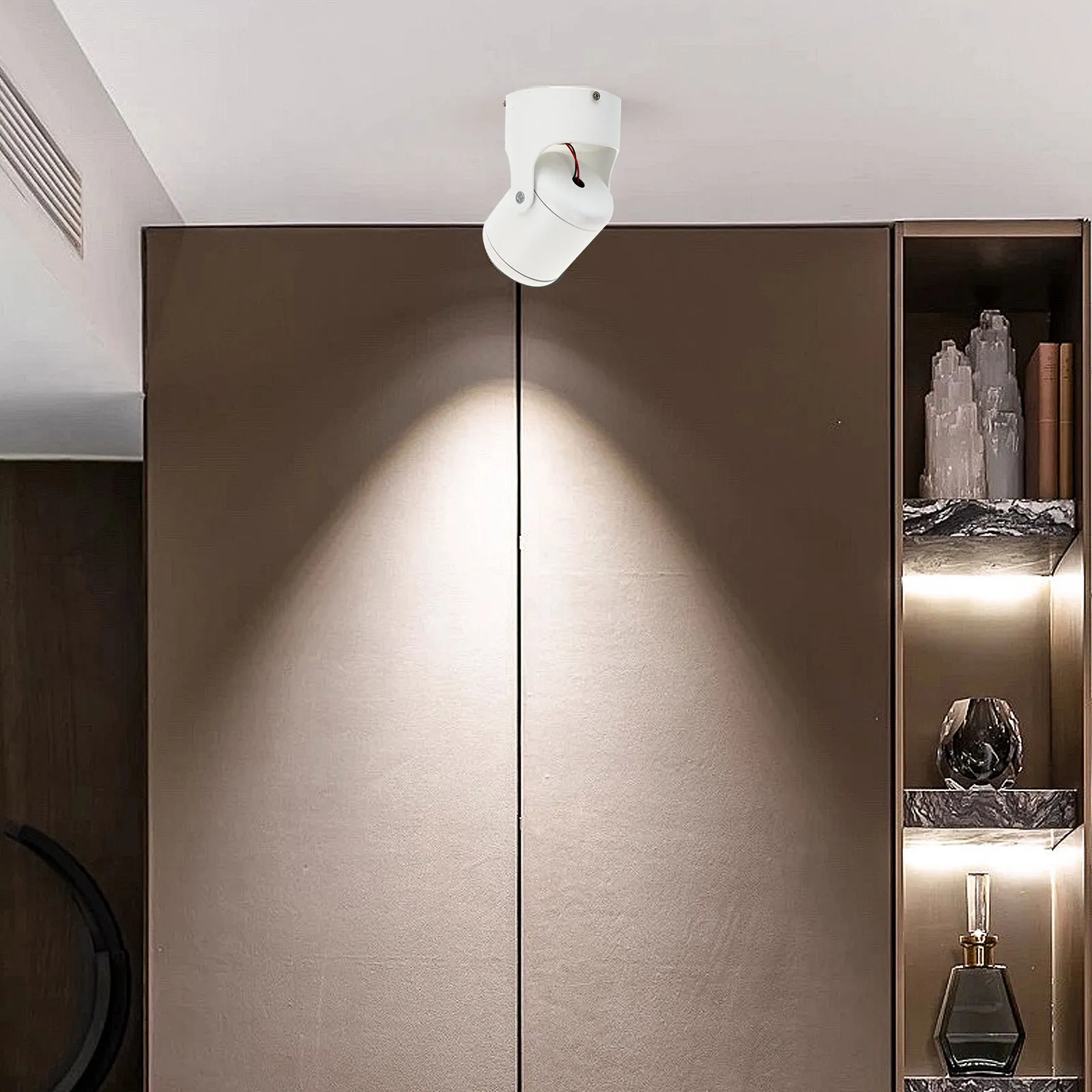 

7W Вращающийся светодиодный трековый светильник-прожектор для настенного и потолочного монтажа, для витрин магазинов, энергоэффективный, с длительным сроком службы