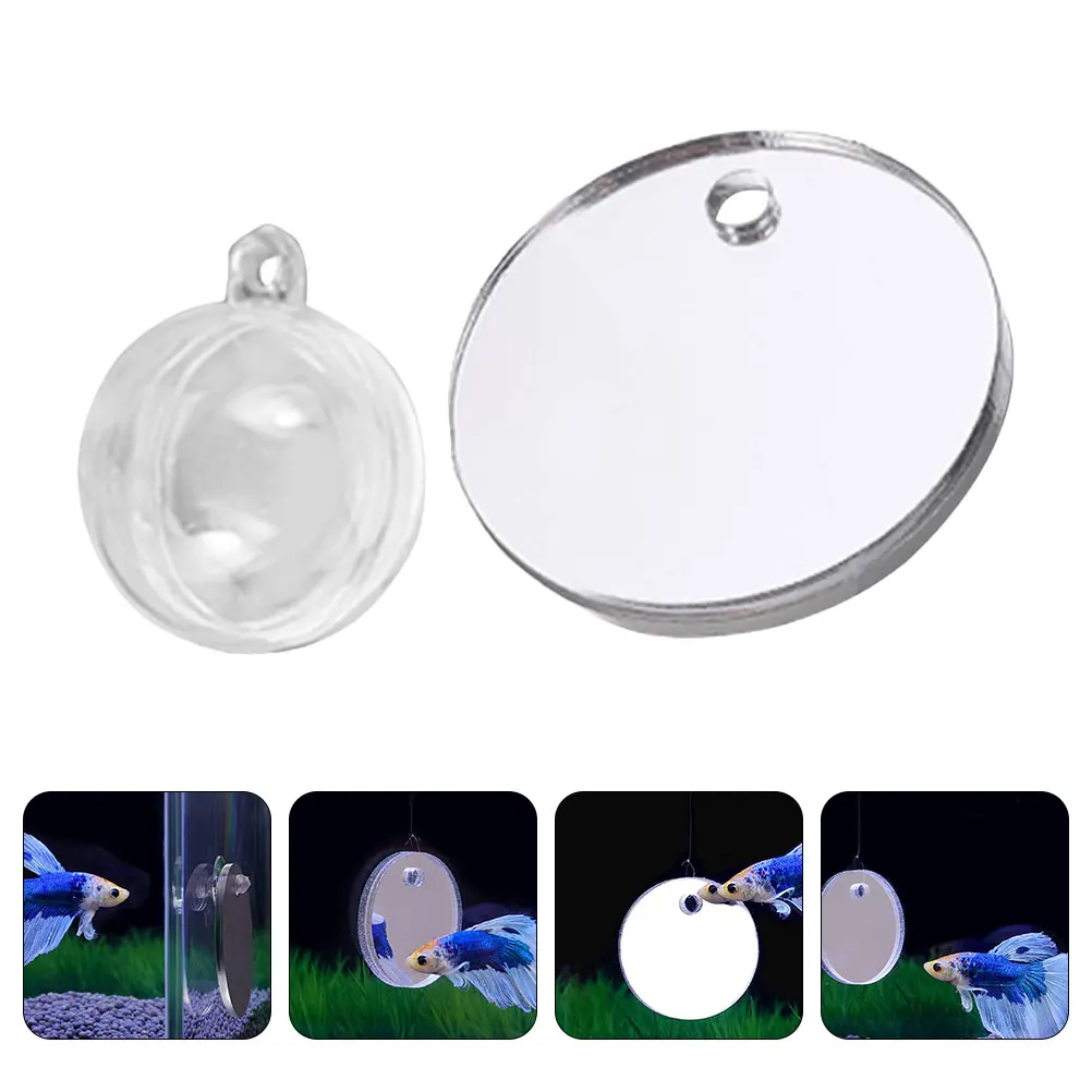 

Fish Tank Mirror Aquarium Betta Exercise for Water Floating Miiror Acrylic Travel