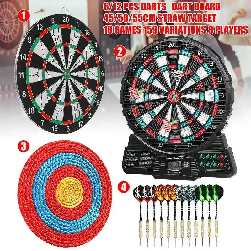 Automatic Scoring Dartboard Dart Board Game Set Household Wall Hanging Dual Dart Machine Set Indoor Outdoor Darts Target Board