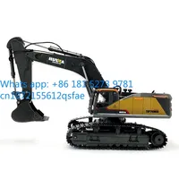 Huina 1592 1:14 22Ch Scale Construction Car Rc Hydraulic Backhoe Loader Toy Excavator Alloy Metal Radio Control Big Truck