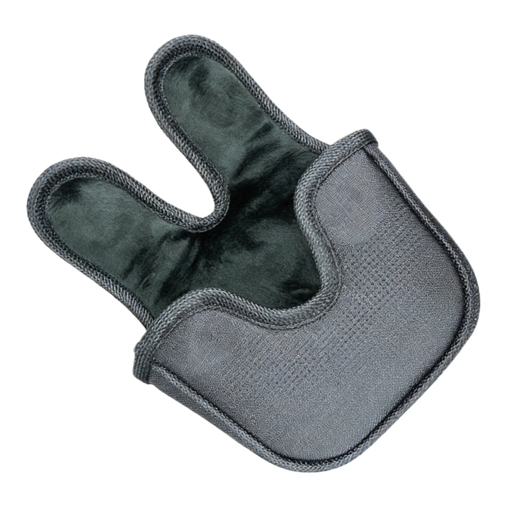 Tarpaulin Putter Headcover 12cm with Magnetic Fastener - Dual Snap Closure Black Cover for For GOLF Club Protection Anywhere