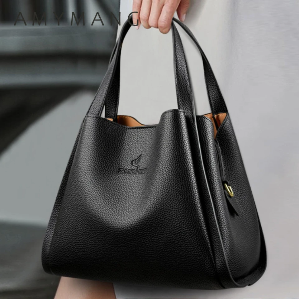 

Брендовые сумки-кенгуру из мягкой искусственной кожи с верхней ручкой, женские трехслойные повседневные сумки для поездок на работу, женская сумка через плечо через плечо