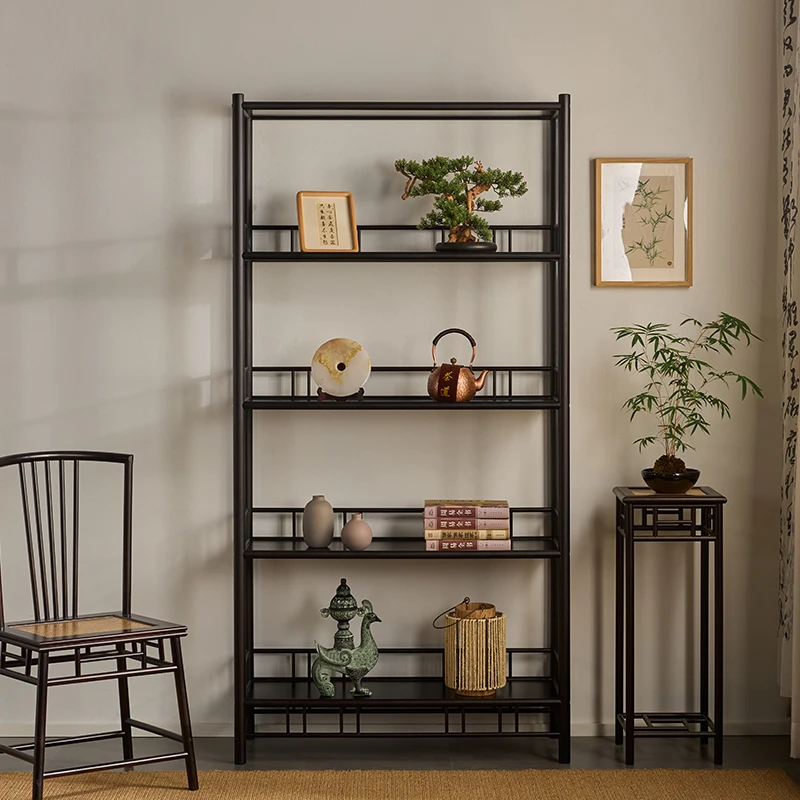 */*Chinese Bogu Rack Office Small Tea Set Cabinet Duobao Pavilion Floor Ornament Display Rack Tea Table Back Storage Cabinet