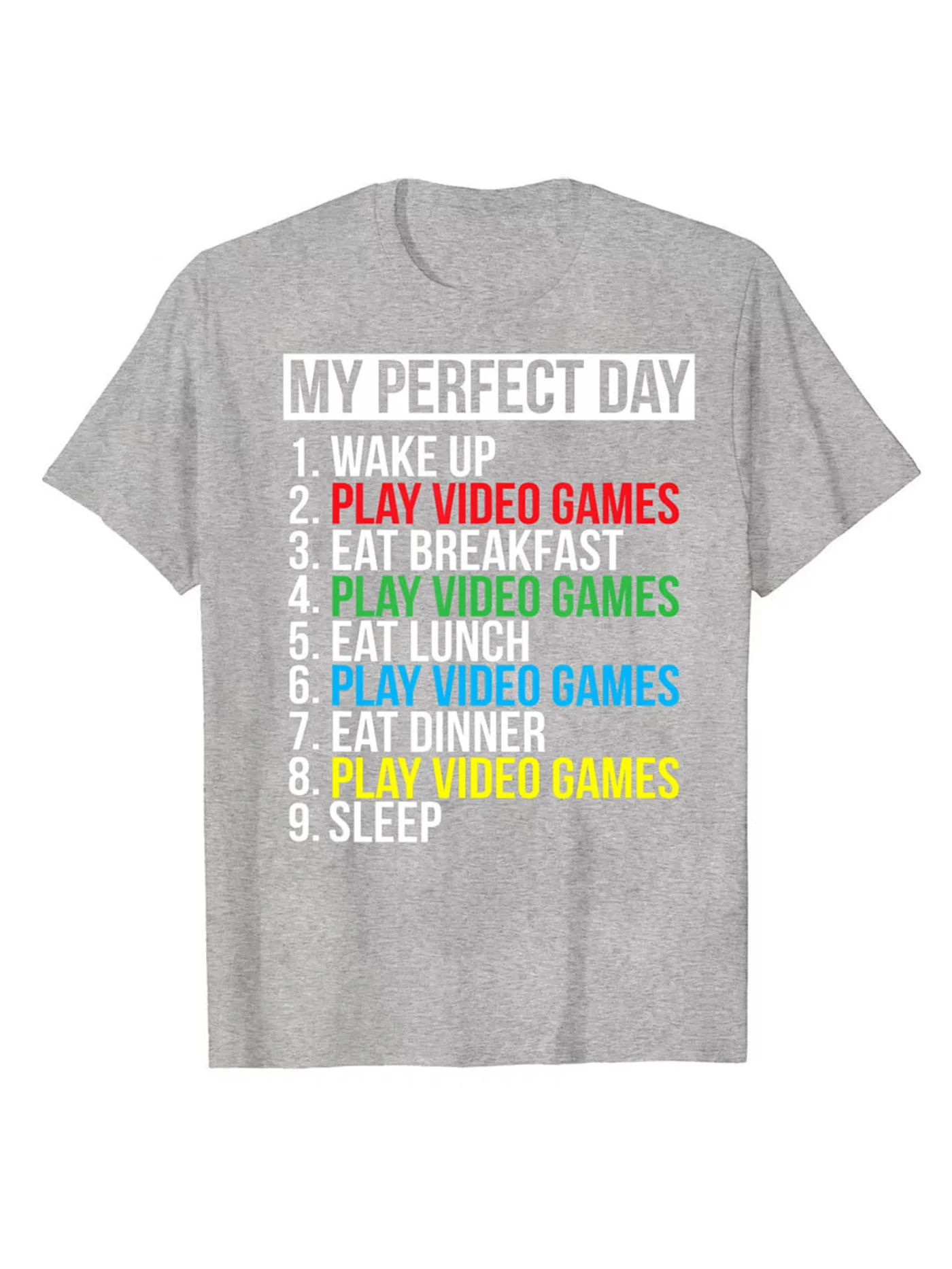 

Футболки для мужчин, забавная Футболка с принтом «My Perfect DAY», Повседневная футболка с коротким рукавом для топов в качестве подарка для людей, которые любят видеоигры