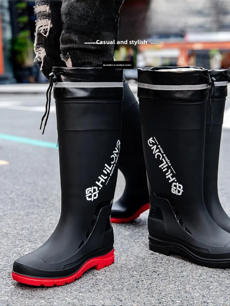 

Мужские непромокаемые сапоги Thiened Long Tube, водонепроницаемые сапоги для активного отдыха на свежем воздухе, устойчивые к змеи, противоскользящие высокие сапоги для воды с трубкой