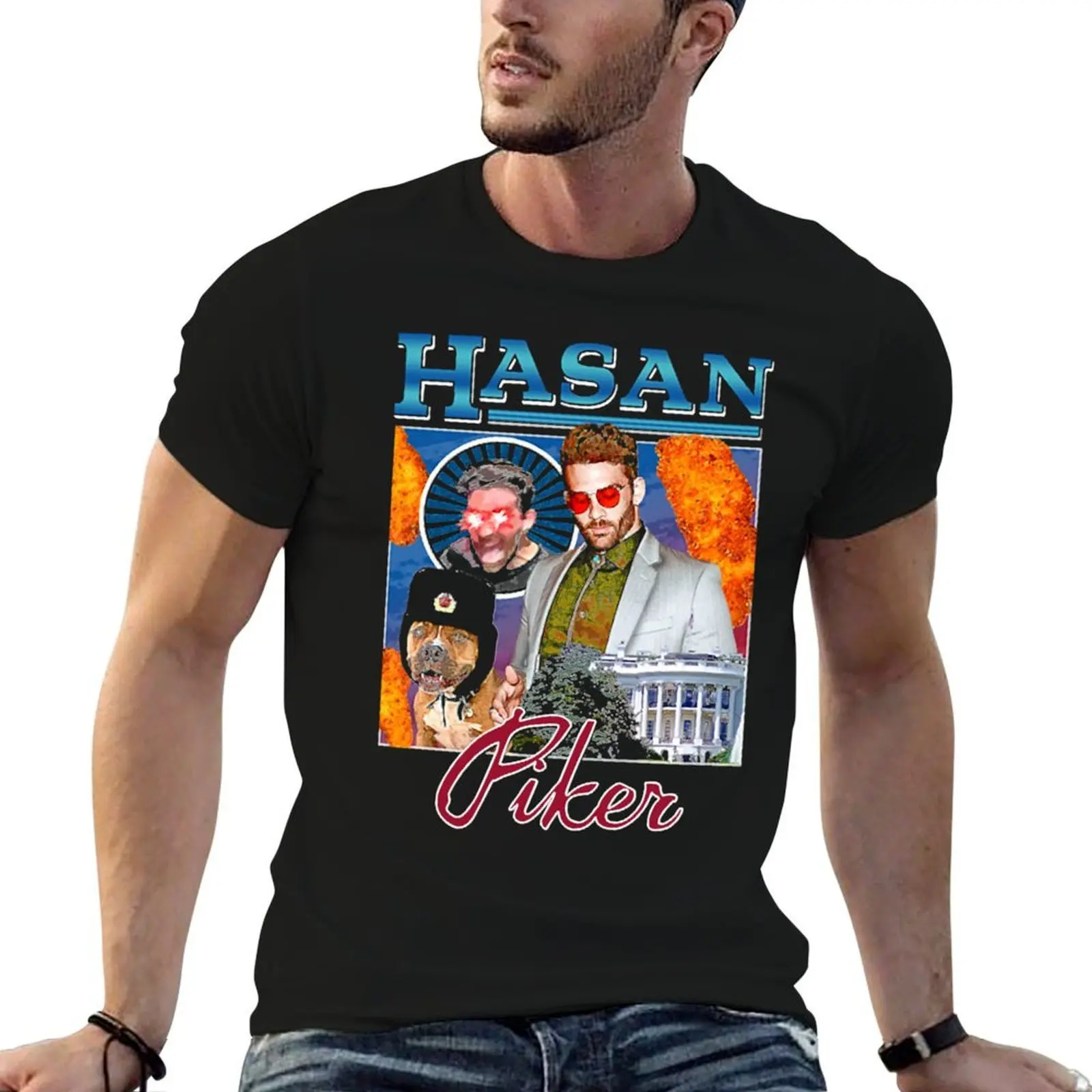 

Vintage Hasan Piker Journalist Awesome Game T-Shirt cotton t shirts man 100% t shirts with prints T-Shirt