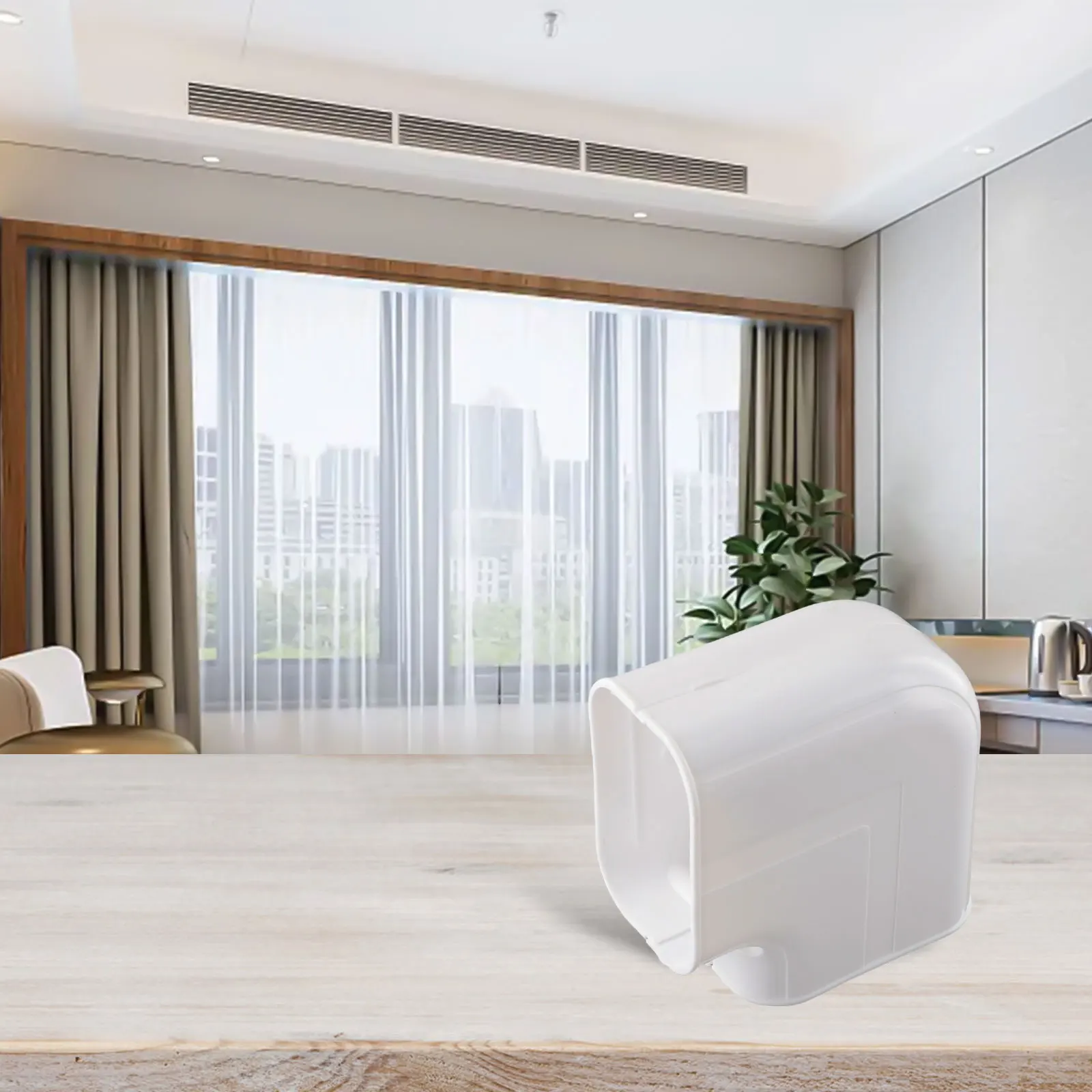 100x65mm White PVC Air Conditioning Pipe Cover Decorative Casing For 3-6P Split System Wall Mount Line Set Hiding Tube Accessory