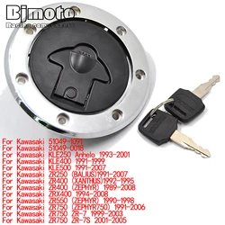 ZZR 600 Motorcycle ZXR750 ZX 7R ZX9R Fuel Gas Cap Cover Tank Lock 2 Keys For Kawasaki ZX11 ZZR1100 ZX1100 GPZ1100 ZR7 Ninja ZX7R