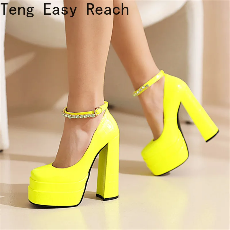 

Women's Pumps High Heels Platform Sandals Sexy Dress Party Wedding Shoes Women Square Toe High Heel Crystal Female Sandal