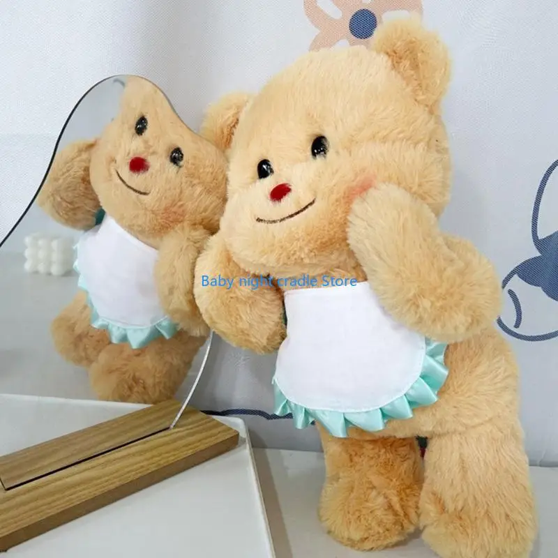 

J2FF Stuffed Toy Christmas Gift Bear Handcrafts for Kid Girls Throw Pillow