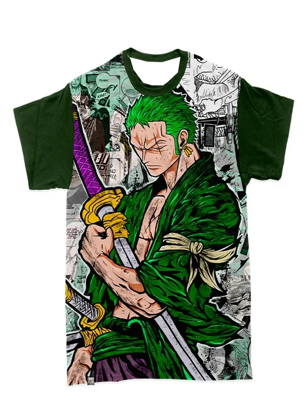 Camiseta de Manga Corta con Diseño de Roronoa Zoro del Arco de Wano, One Piece 2026, para Niños/Adultos, Ideal para Uso Diario y Entrenamiento
