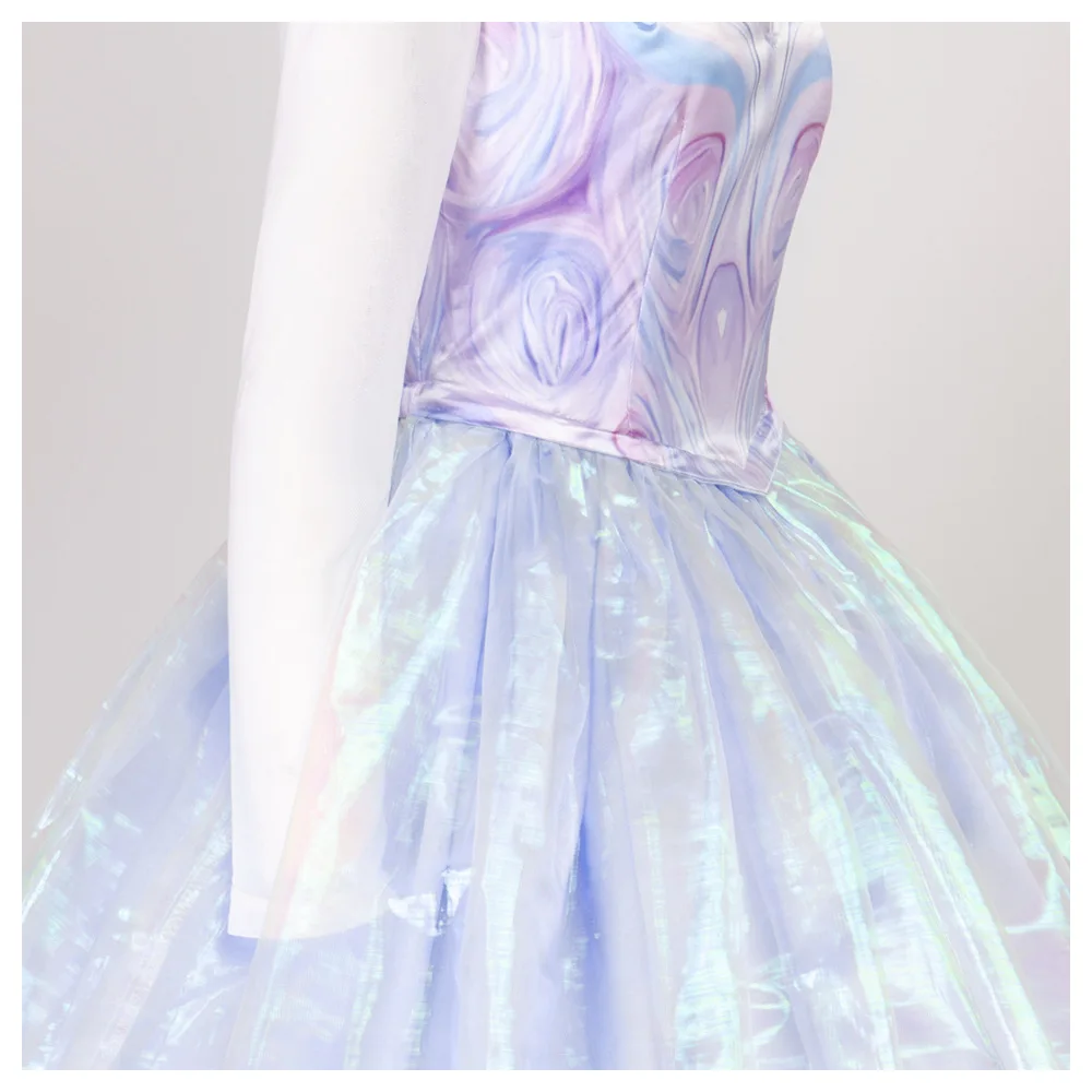 أزياء الفيلم الشريرة غليندا التأثيرية فستان المرأة الساحرة تنورة الأميرة زي الزفاف ملابس تنكرية كرنفال الزي