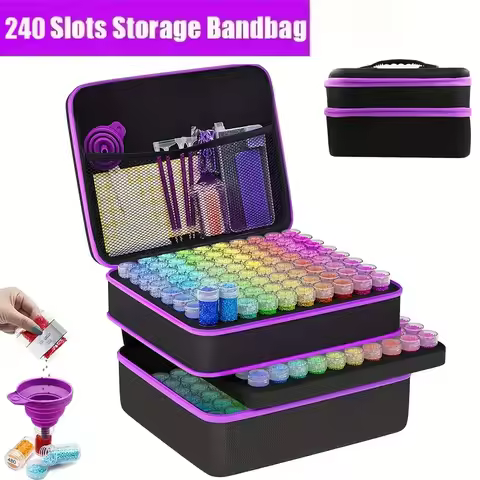 Diamond painting storage set, diamond painting storage container tool kit box, including various accessories and tools