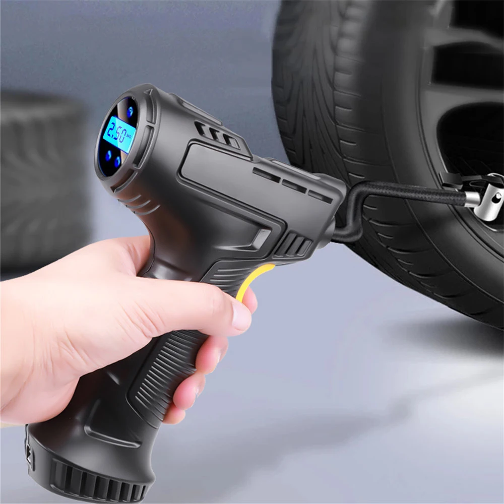 Car Air Compressor 120W Rechargeable Wireless Inflatable Pump Portable Air Pump Car Tire Inflator Digital For Car Bicycle BF