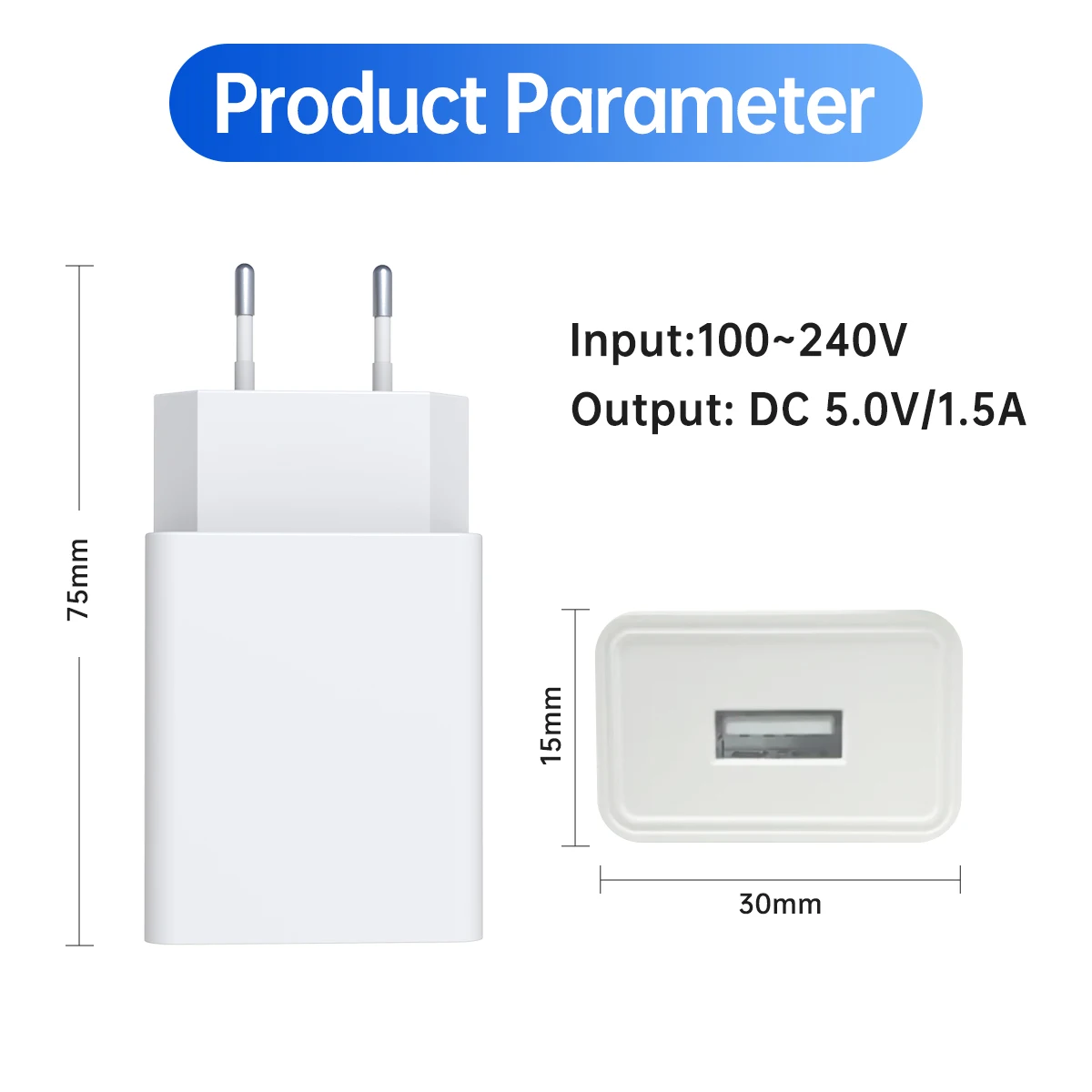 Jooan-電源アダプター,ヨーロピアンプラグ,ptz,ipカメラ,セキュリティカメラ,スマートベビーモニター,5v,1.5a,ACからDC