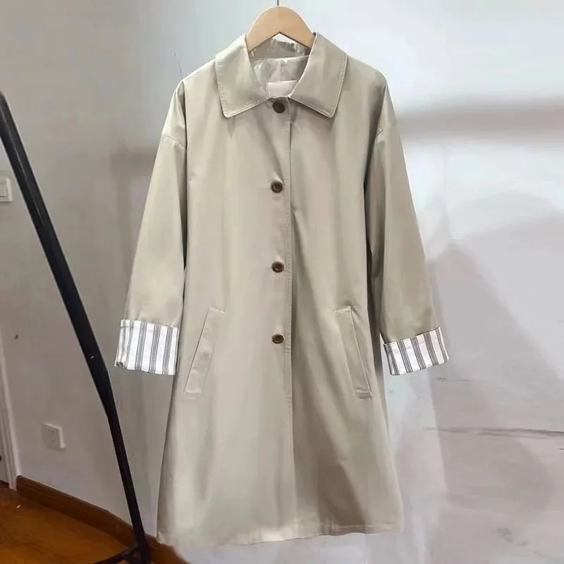 

Корейская женская модная ветровка с длинными рукавами, лоскутная, демисезонная, однотонная, для работы