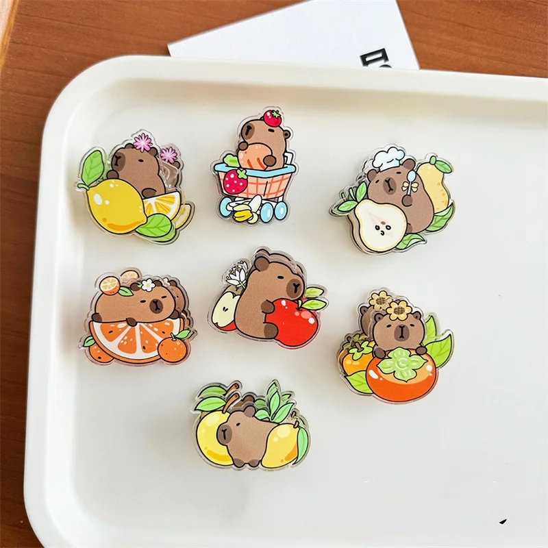 36pcs/lot Creative Capybara Acrylic Clip Cute Photo Craft DIY Decoration Notes Letter Paper Clips Office School Supplies