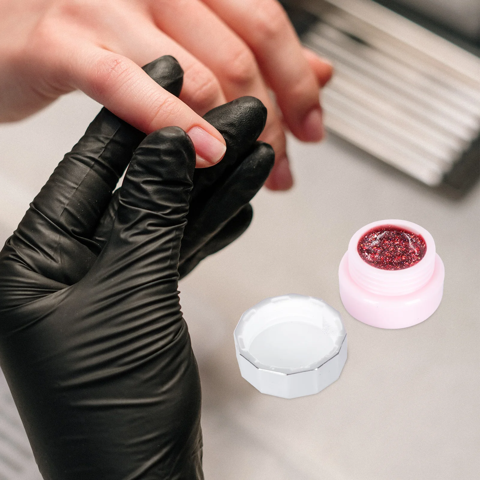 

4Pcs Nail Polish Gel Bottles Small Capacity Portable Empty Cream Lotion Container Travel Refillable Storage Jars