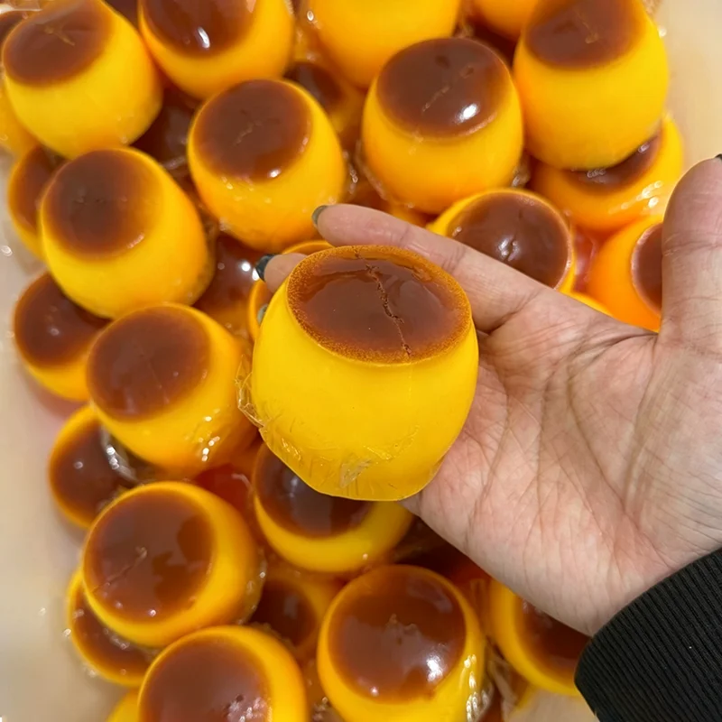 Puddingförmiger Quetschball, Karamell-Knusper, handgefertigt, weich, tragbar, DIY-Fidget-Zubehör zur Stresslinderung und als süßes Schreibtischspielzeug – Detail 6